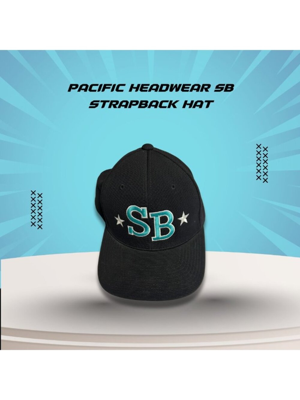 Pacific Headwear SB Strapback Hat 2012 All Stars Embroidered Black & Teal